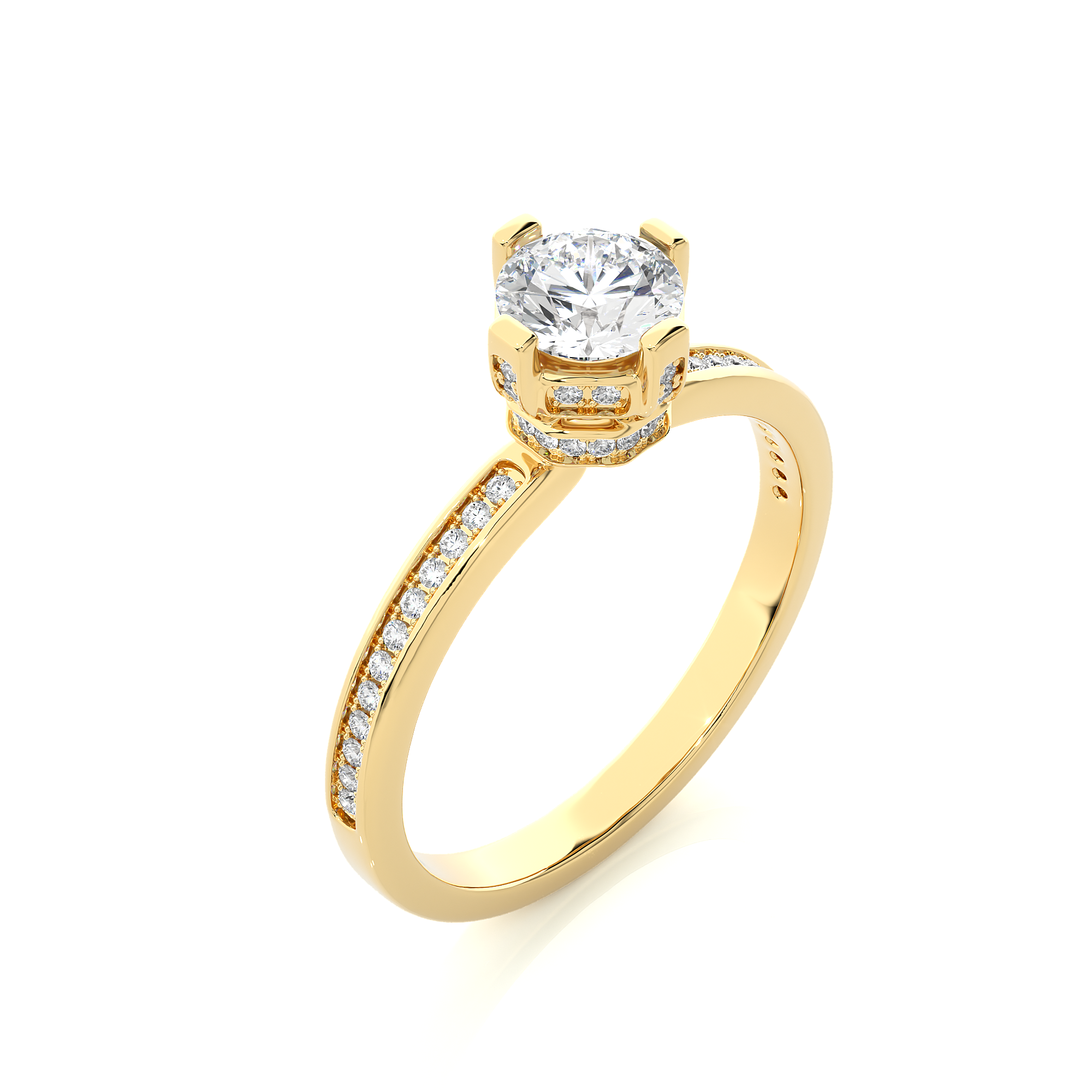 0.78 Carat I Color VS1 Clarity Diamond Studded Natural Diamond Ring.